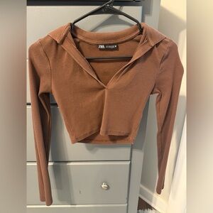 Zara Women’s Brown Crop Top